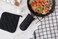 DII Basic Terry Collection Quilted 100 Cotton Pan Handle Black 3 Piece