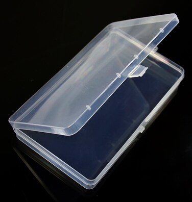 Paialco Clear Plastic Flat Rectangle Storage Box for Beads and Tools 4Inch by 7Inch