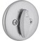 Kwikset 663 Deadbolt Unkeyed Deadbolt Lock Satin Chrome Round Interior Turn Piece for Front Entry Door with Latch and Adapter No Exterior Assembly