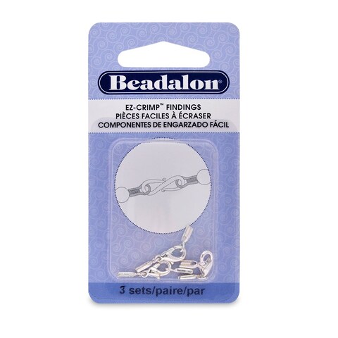 Beadalon EZCrimp Lobster Nickel Free Silver Plated 3Set