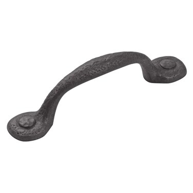 Hickory Hardware 1 Pack Solid Core Kitchen Cabinet Pulls Luxury Cabinet Handles Hardware for Doors  Dresser Drawers 3 Inch Hole Center Black Iron Refined Rustic Collection