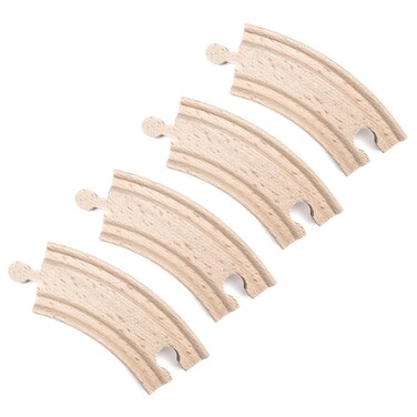 4Piece 35 Curved Wooden Train Track Value Booster Pack  Compatible with All Major Toy Train Brands by Conductor Carl
