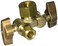 BrassCraft KTCR1901DVX R 12 Nom Comp Inlet x 38 OD Comp x 38 OD Comp Dual Outlet Dual ShutOff 14Turn Angle Ball Valve