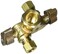 BrassCraft KTCR1901DVX R 12 Nom Comp Inlet x 38 OD Comp x 38 OD Comp Dual Outlet Dual ShutOff 14Turn Angle Ball Valve