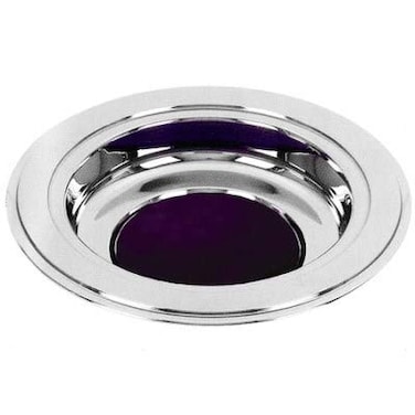 Silver Tone Offering Plates Purple Felt Pad