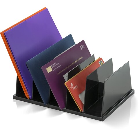 Officemate Recycled Large Standard Sorter 5 Compartments 135 x 9 x 5 Inches Black 26192