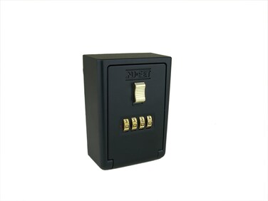 NUSET Lock  20503 Wall Mount 4Number Combination Lock Box  Lock Box with Combination Lock Black