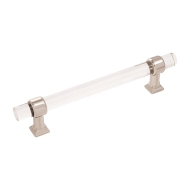 Hickory Hardware 1 Pack Solid Core Kitchen Cabinet Pulls Luxury Cabinet Handles Doors  Dresser Drawers 5116 Inch 128mm Hole Center Crysacrylic with Polished Nickel Crystal Palace Collection