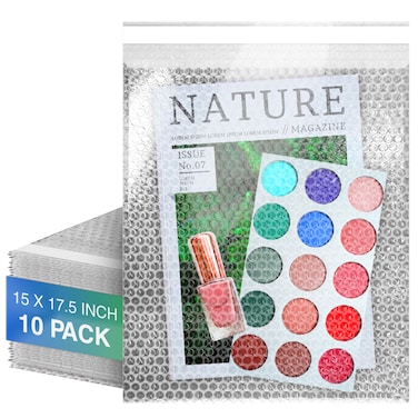 AMIFF Clear Bubble Out Bags 15 x 175 Inches 10 Pack Self Seal Bubble Pouches Polyethylene Clear Bubble Bags for Packing Waterproof Clear Bubble Out Pouches for Fragile Things