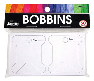 Janlynn Cardboard Floss Bobbins 50Pkg