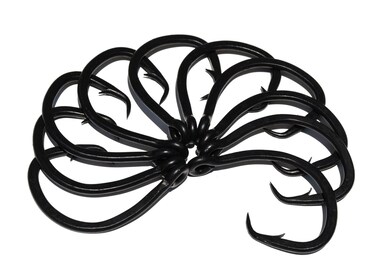 180 Big Game Black Forged Straight Circle Hooks 10pk Shark  Swordfish