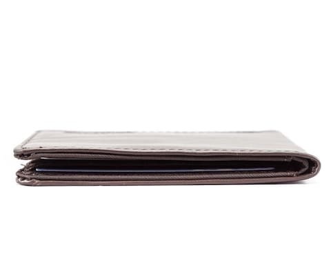 Big Skinny Mens World Leather BiFold Slim Wallet Holds Up to 35 Cards Brown
