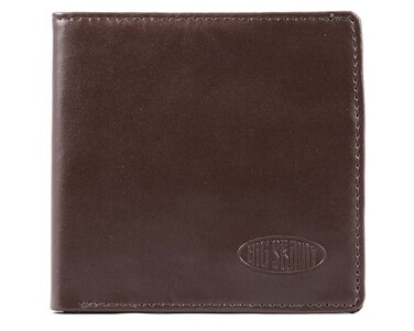 Big Skinny Mens World Leather BiFold Slim Wallet Holds Up to 35 Cards Brown