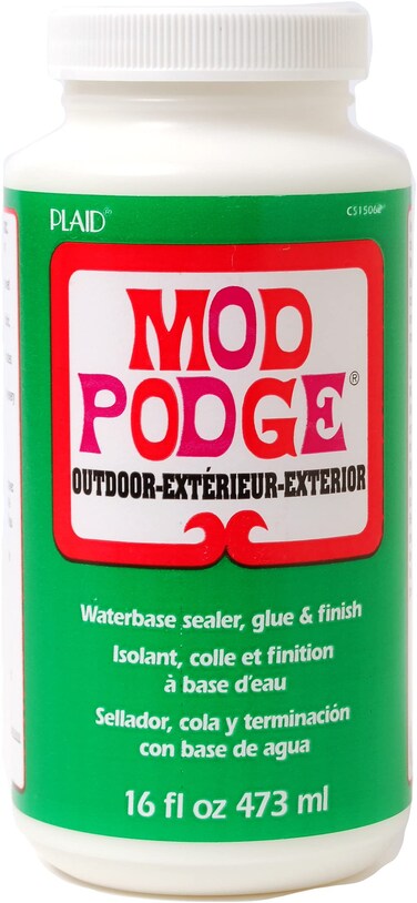 Mod Podge Waterbase Sealer Glue and Finish for use Outdoors 16Ounces  White