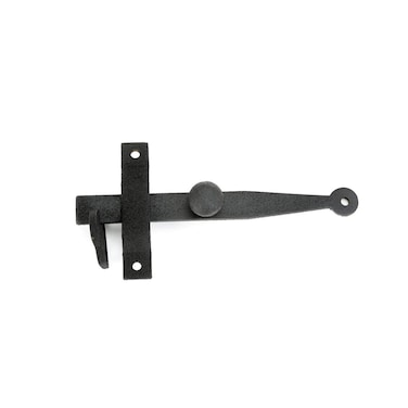 Renovators Supply Manufacturing Door Latch 6 in Black Cast Iron Gate LatchBarn Door Latch Lock with Knob Lever and Mounting Hardware