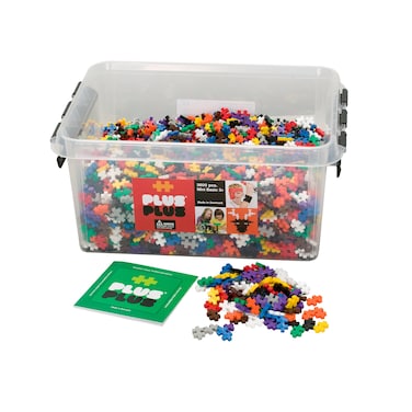 PLUS PLUS PlusPlus  Open Play Set  3600 Piece in Storage Tub  Basic Color Mix  Construction Building Stem Toy Interlocking Mini Puzzle Blocks for Kids Assorted 100