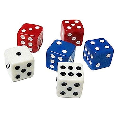 Teacher Created Resources Dice 58 Red White Blue Pack of 18