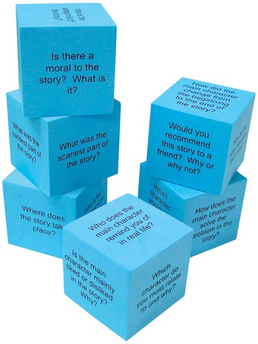 Teacher Created Resources 20634 Foam Reading Comprehension Cubes Blue 2 x 2