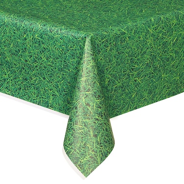 Green Grass Rectangular Plastic Table Cover 54 x 108 1 Count  Elegant Design  Premium Quality Ideal For Parties Events  Everyday Use