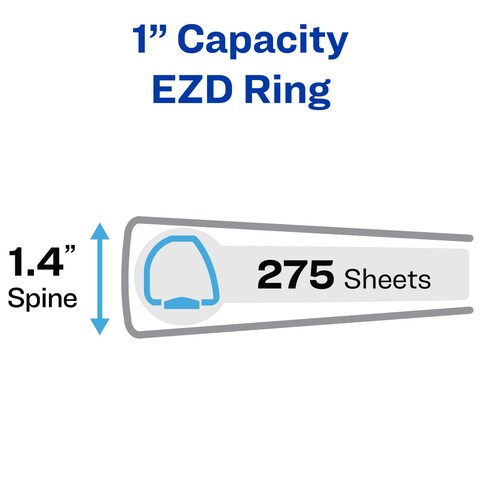 Avery HeavyDuty View 3 Ring Binder 1 One Touch EZD Rings 1 Red Binder 79170