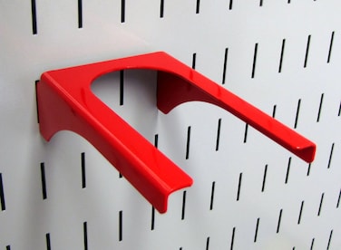 Wall Control Pegboard 2in Handle Pegboard Bracket Slotted Metal Pegboard Hook Pegboard and Slotted Tool Board  Red