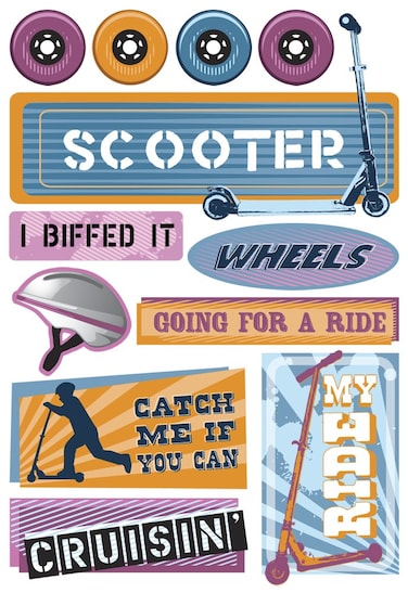 Karen Foster Design  Stickers  Bikes and Scooters Collection  Kids Scooters