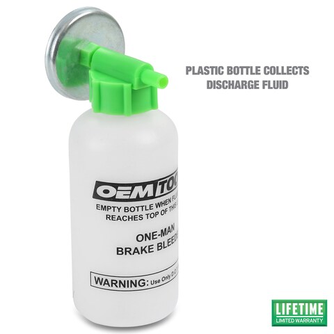 OEMTOOLS 25036 BleedOMatic OneMan Brake Bleeder Kit Featuring An Opaque Brake Bleed Bottle  Transparent Hoses and Tapered Fittings No Mess Brake Fluid Bleeding  Multi colorPackaging May Vary