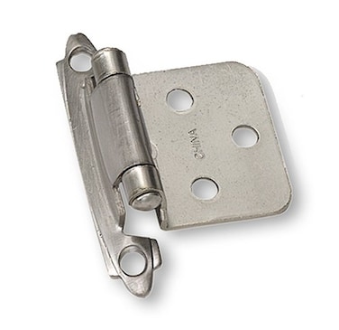 Laurey 28739 No Offset Satin Nickel Semi Concealed Cabinet Hinges 3 x 2 x 05 inches