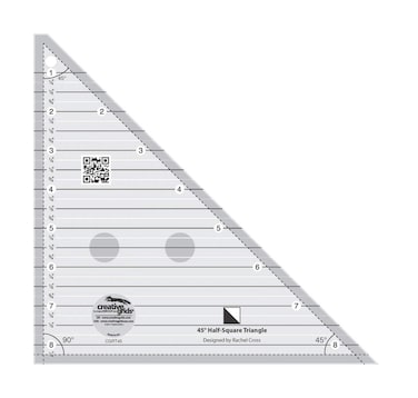 Creative Grids 45 Degree HalfSquare Triangle 812in Quilt Ruler  CGRT45