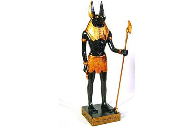 PTC 1188 Inch Gold and Black Color Egyptian Anubis Dog Standing Figurine