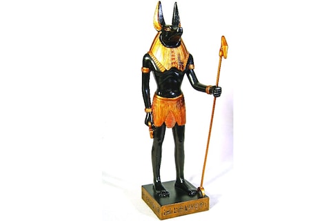PTC 1188 Inch Gold and Black Color Egyptian Anubis Dog Standing Figurine