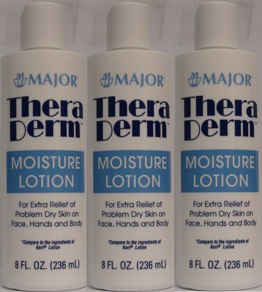 Thera Derm Lotion Generic for Keri Original Body  Face Moisturizing Lotion for Dry Skin 8 oz per Bottle Pack of 3 Total 24 oz