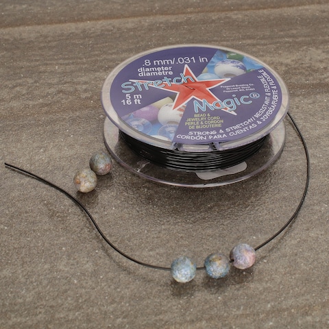 Stretch Magic Bead  Jewelry Cord  Strong  Stretchy Easy to Knot  Black Color  08mm Diameter  5Meter 16 ft Spool  Elastic String for Making Beaded Jewelry