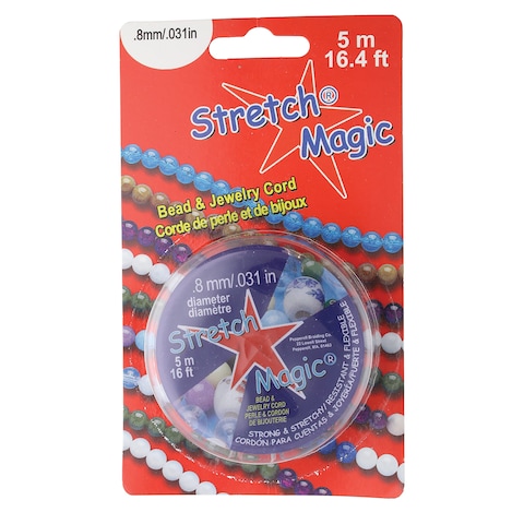 Stretch Magic Bead  Jewelry Cord  Strong  Stretchy Easy to Knot  Black Color  08mm Diameter  5Meter 16 ft Spool  Elastic String for Making Beaded Jewelry