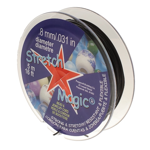 Stretch Magic Bead  Jewelry Cord  Strong  Stretchy Easy to Knot  Black Color  08mm Diameter  5Meter 16 ft Spool  Elastic String for Making Beaded Jewelry