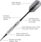 Viper Bobcat Adjustable Weight Soft Tip Darts with StorageTravel Case Nickel Silver Plated Light Blue Rings 1619 GramsGreen
