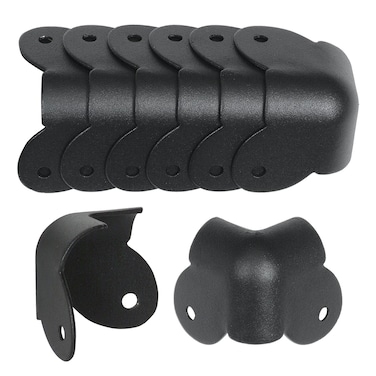 Reliable Hardware Company RH1530TB8A Textured Steel Powder Coat Corner Black 8 Count