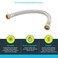 SharkBite 34 Inch x 34 Inch FIP x 18 Inch Stainless Steel Braided Flexible Water Heater Connector Push To Connect Brass Plumbing Fitting PEX Pipe Copper CPVC PERT HDPE U3088FLEX18LF