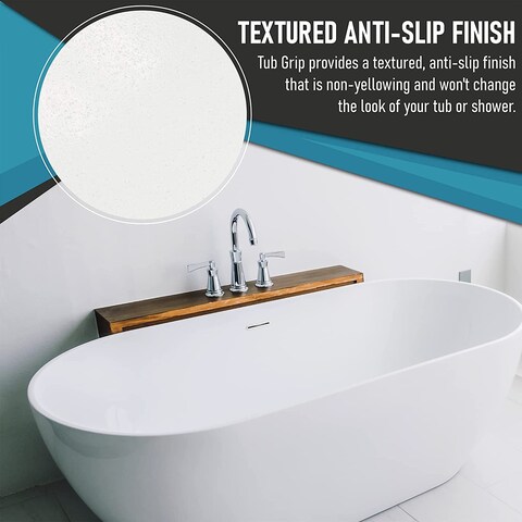 SlipDoctors Tub Grip AntiSlip Bath  Shower Floor Solution  Fixes Slippery Fiberglass  Acrylic Bathtub or Showers  Clear NonSlip Textured Coating