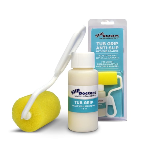 SlipDoctors Tub Grip AntiSlip Bath  Shower Floor Solution  Fixes Slippery Fiberglass  Acrylic Bathtub or Showers  Clear NonSlip Textured Coating