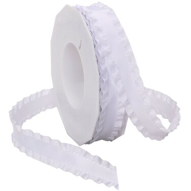 Morex Ribbon Double Ruffle Ribbon 78Inch by 165Yard White 9650515601