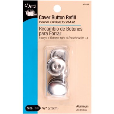 Dritz 1336 Cover Button Refill for  14 Kits Size 36  78Inch 4Sets