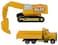 DecoPac Construction Dig Cake Decoration 2 Piece Cake Topper Set with Dump Truck and Moveable Excavator Food Safe Ready to Use For Birthday Themed Parties Celebration Yellow 11826