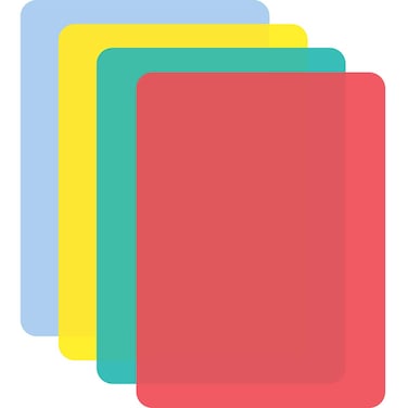 Cut N Funnel MultiColor Flexible Plastic Cutting Board Mats 4 Pack Made in the USA Colored Coded BPA Free 115 x 15