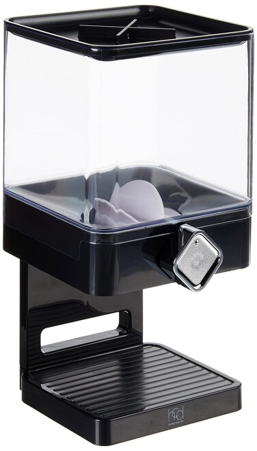 HoneyCanDo Zevro Compact Dry Food Dispenser Single Control BlackChrome