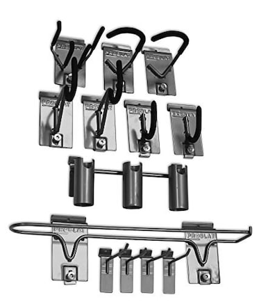 Proslat 11005 Sports Equipment Steel Hook Variety Kit Designed for Proslat PVC Slatwall 13Piece12 Silver