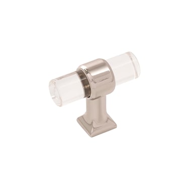 Hickory Hardware Crystal Palace Collection TKnob 134 Inch x 1116 Inch Crysacrylic with Polished Nickel Finish 10 Pack