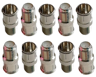 iMBAPrice 10 Pack FJack to FQuick Push On Plug Fpin Coaxial Quick Connect Adapter on coaxial Cables for Connection to Device Like Cable Modern TVs and Satellite Receivers