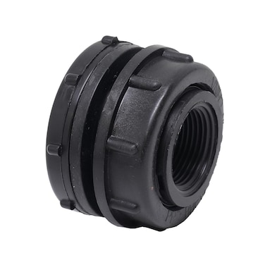 Valley Industries BHF100BC Bulkhead Fitting 1 FNPT Black