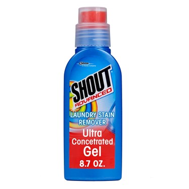 Shout Advanced Stain Remover Brush Ultra Concentrated Gel with BuiltIn Scrubber Brush for Deep SetIn Stains 87Oz